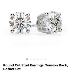 Round Cut Stud Earrings